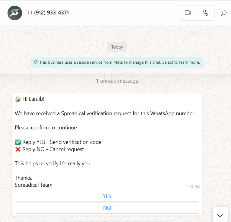 Spreadical-Confirmation-Message-WhatsApp