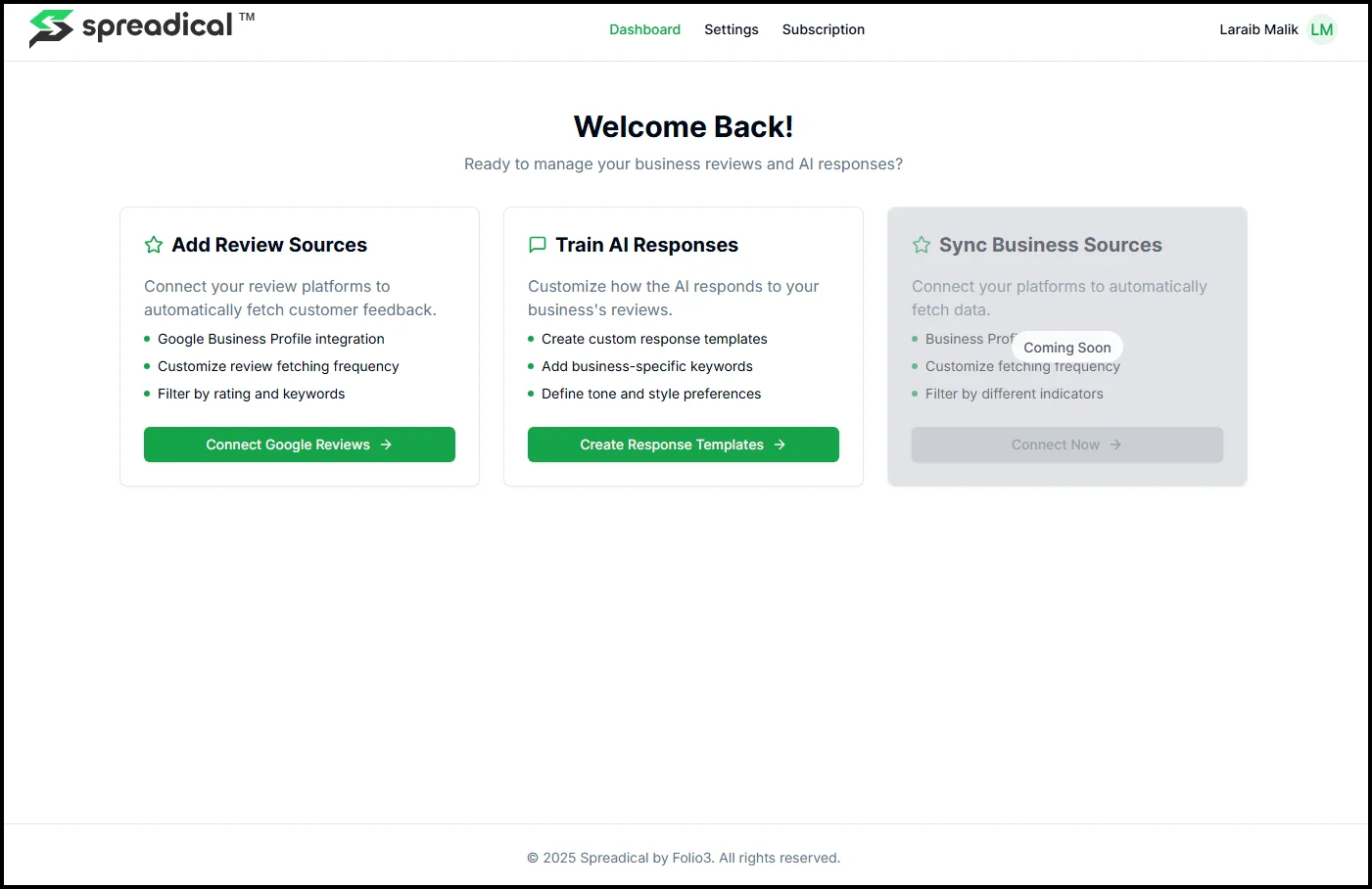 Step 8: Access your Spreadical dashboard : How tp connect Spreadical with WhatsApp Business